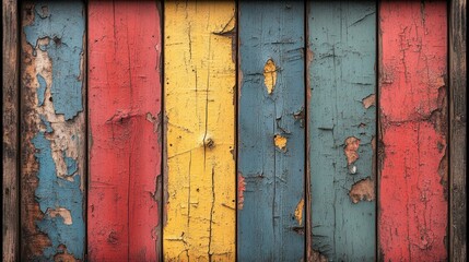 Colorful weathered wooden planks