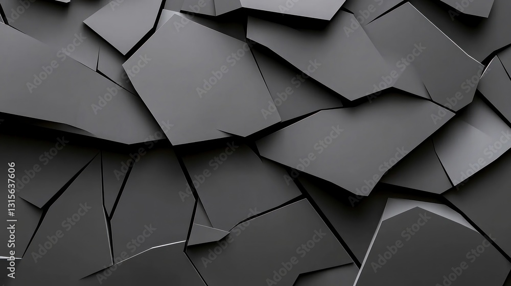 Aufkleber fractured dark geometric shapes creating an abstract modern background for a design template
