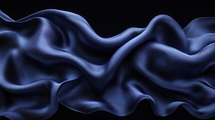 Fototapeta premium Dark Blue Silk Fabric Drape