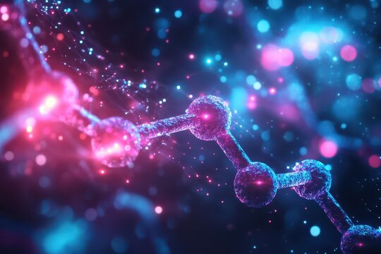 Colorful abstract molecular structure