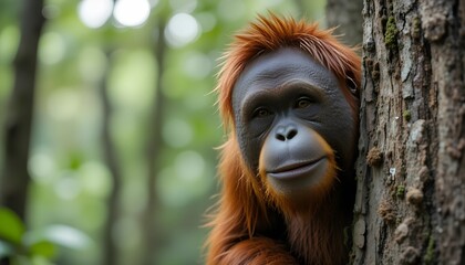 Fototapeta premium an orangutan in the forest