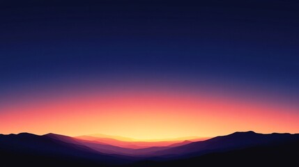 Obraz premium Artistic Depiction of Sunset Gradient in Blues and Oranges