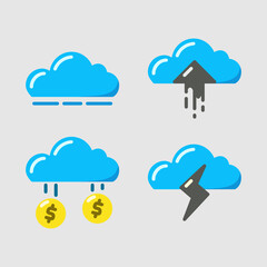 Design Illustration graphic of cloud icon with flat style. Suitable for UI, mobile design, web design, etc.