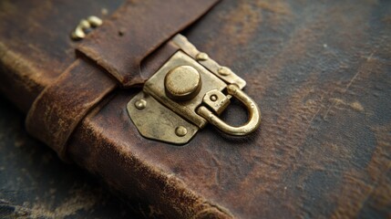 Generic Close-up Worn Moment Clasp Brass Journal Hyper-realistic