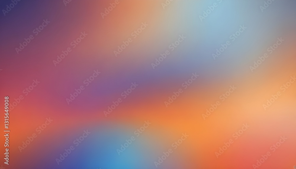 Poster An abstract blurred background featuring a smooth orange and blue gradient with soft transitions and vibrant hues