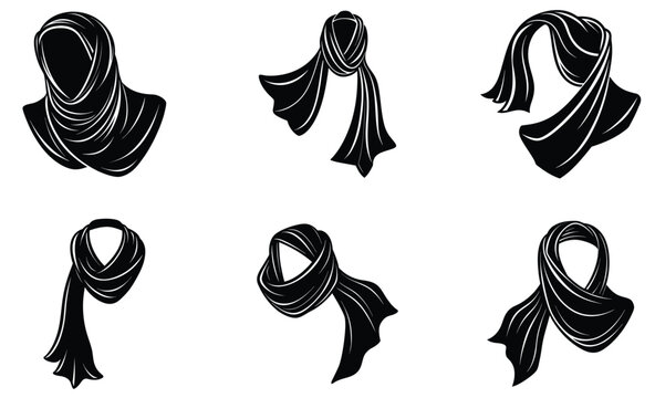 Silk Scarf silhouette vector