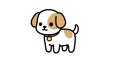 Cute Puppy Dog Cartoon Character Illustration