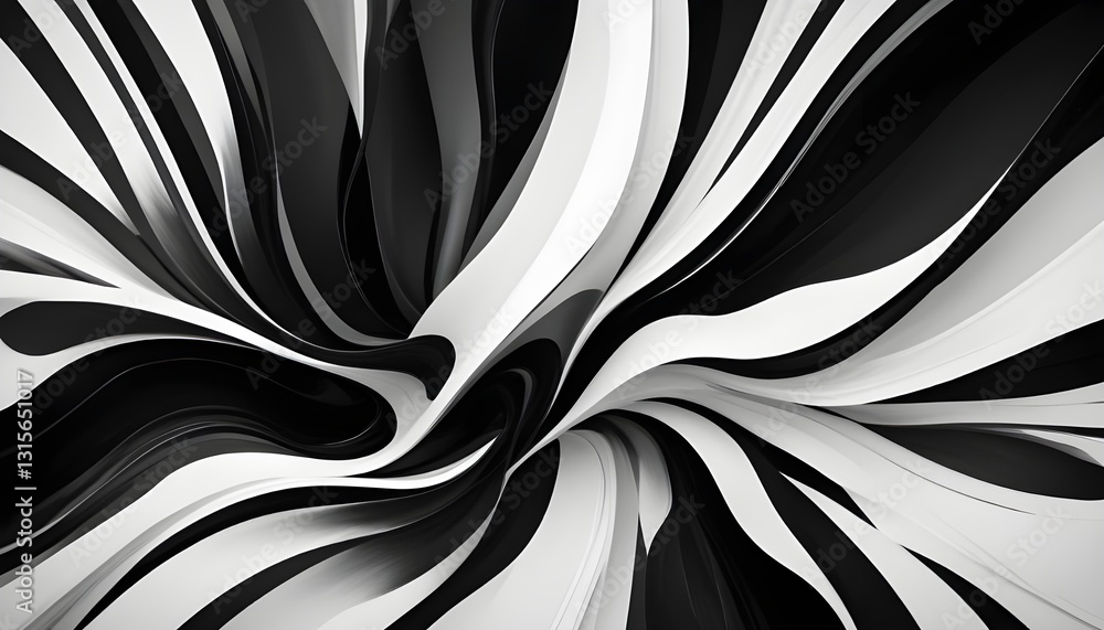 Poster an abstract background with a classic and contrasting black and white color scheme