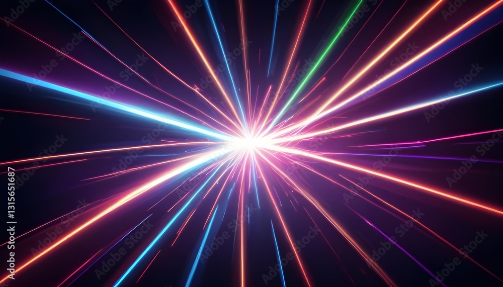 Poster An abstract background with strong and sharp laser light effects