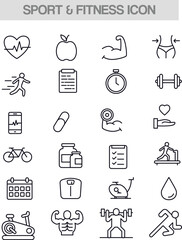 set of icons sport and fitness