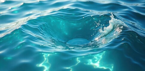 Clear water and waves forming a mesmerizing circular motion , fluidity, atmosphere, water