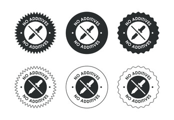 Additives free icon design illustration. No additives symbol for food packaging