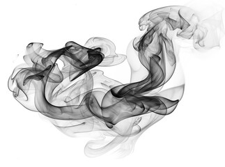  black smoke or fog isolated on a white background.
