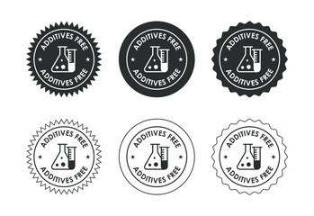 Additives free icon design illustration. No additives symbol for food packaging