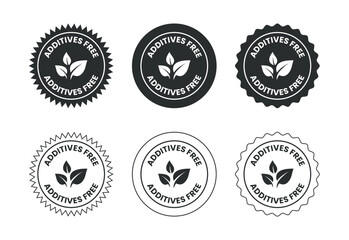Additives free icon design illustration. No additives symbol for food packaging