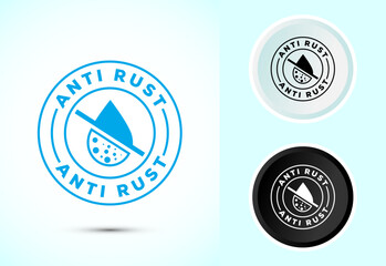 Anti rust icon design illustration. Anti oxidation sign, Rust resistant  symbol, Color black and white