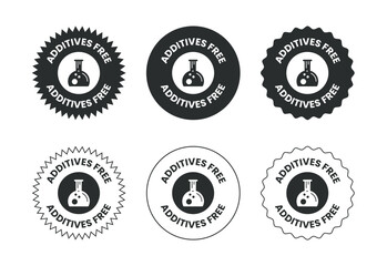 Additives free icon design illustration. No additives symbol for food packaging