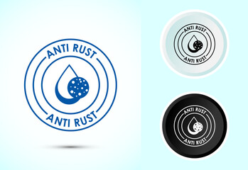 Anti rust icon design illustration. Anti oxidation sign, Rust resistant  symbol, Color black and white