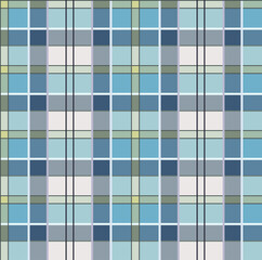 Editable illustration of multicolored plaid pattern. Art for fabric prints, wallpaper, gift wrapping, decoration and other uses.