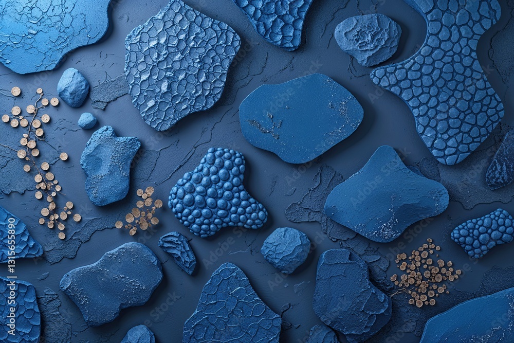 Poster blue textured abstract wall background with unique pattern and surface details