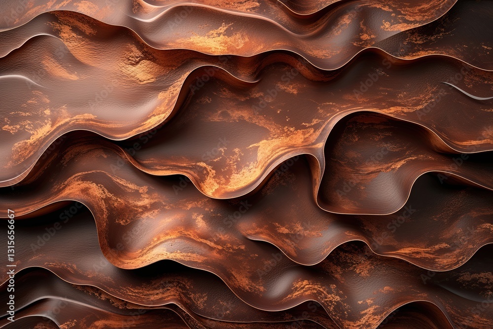 Poster warm brown vector background with rustic 3d illusion and soft light lines