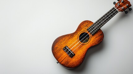 Ukulele on white background; music, hobby, relaxation