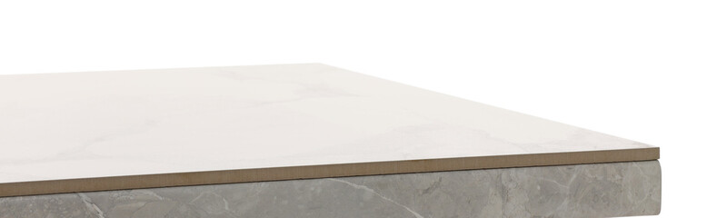 Empty marble table isolated on white. Space for design