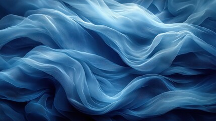 Obraz premium Flowing blue fabric texture background