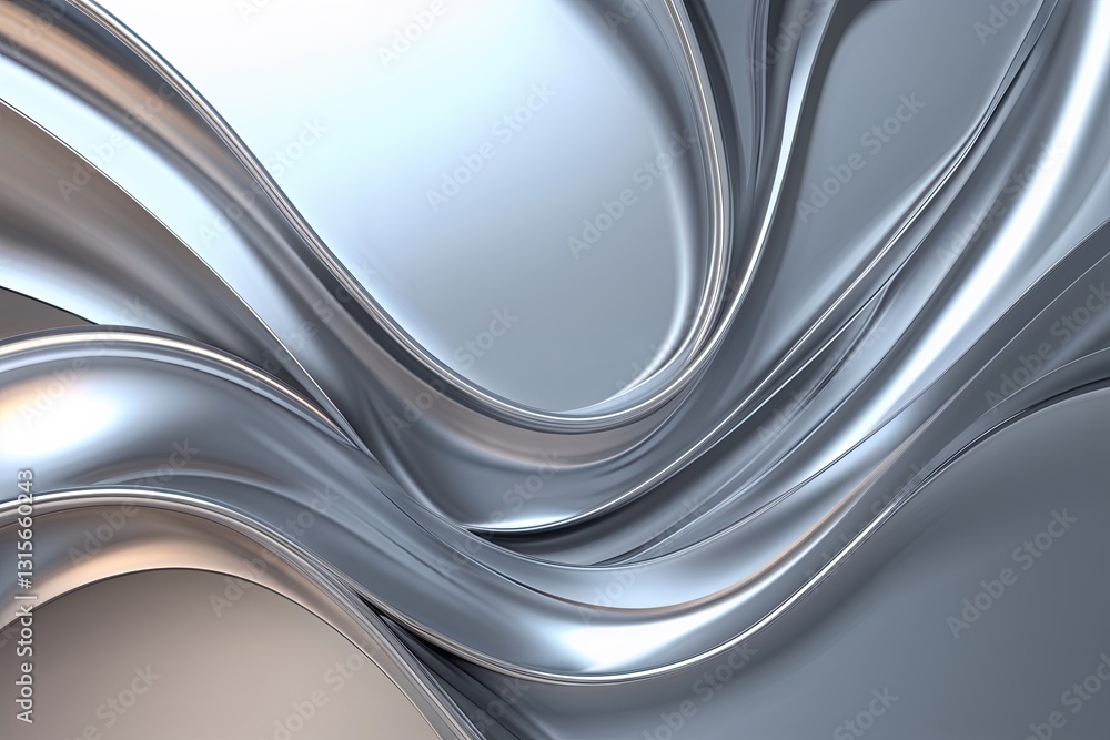 Poster modern abstract silver background with curves and graphic design elements
