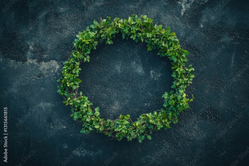 Aufkleber Circular recycling loop design depicting sustainable consumption with a minimalist background and space for text