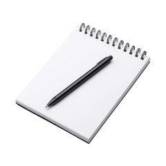 Blank spiral notebook with pen ready for notes