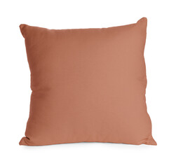 Pillow in light brown color isolated on white
