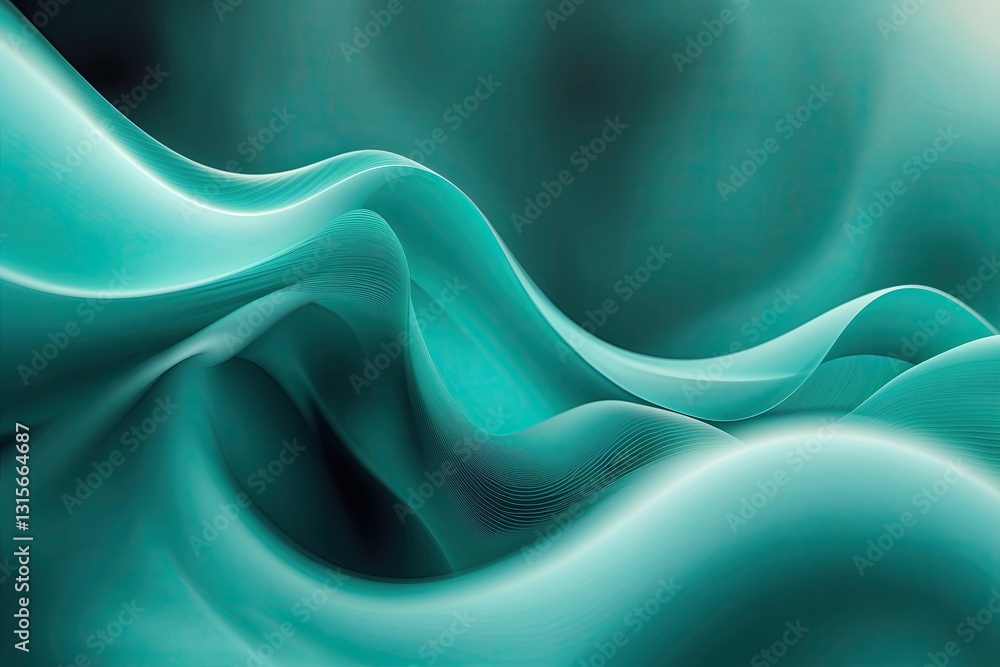 Poster elegant modern design with rich teal gradient abstract background and ethereal blur effect