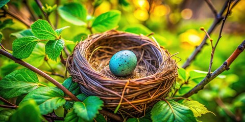 Fototapeta premium Aerial View Perfect Bird Egg Nature Close Up Photography - Stunning Wildlife Image
