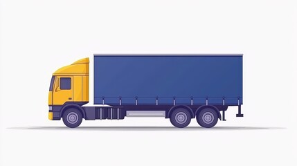 Freight Truck Side View Illustration