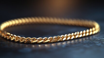 Gold chain necklace studio shot