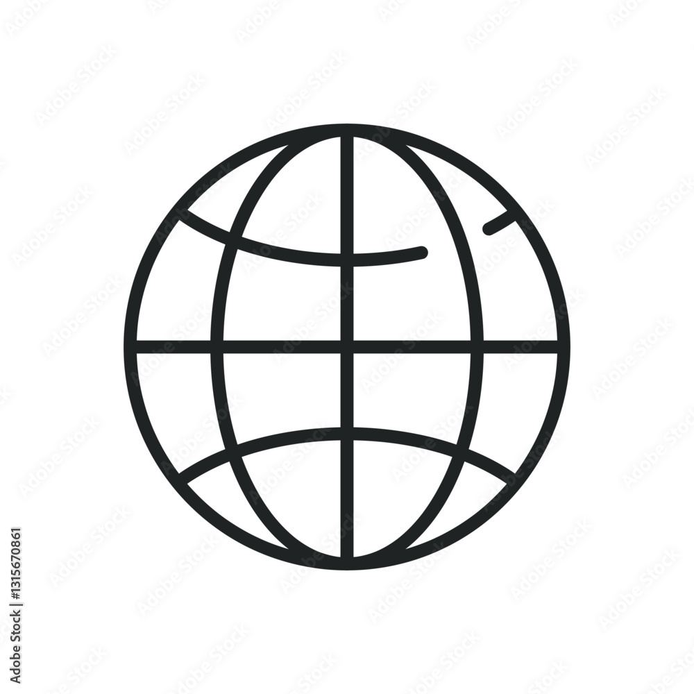 Poster globe thin line icons. editable stroke and perfect pixel on transparent background