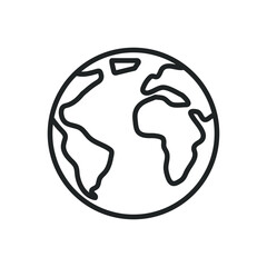 Earth thin line icons. Editable stroke and Perfect pixel on transparent background