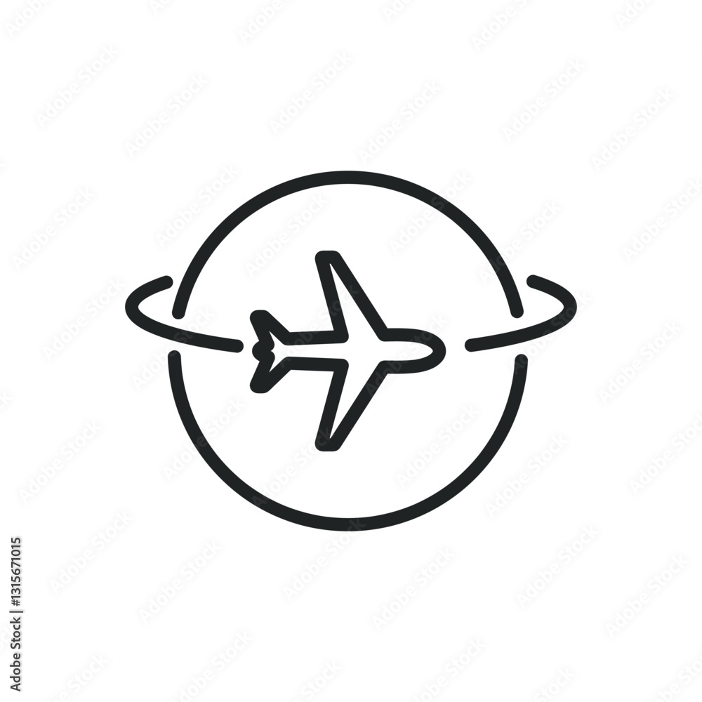 Canvas Prints world flight thin line icons. editable stroke and perfect pixel on transparent background