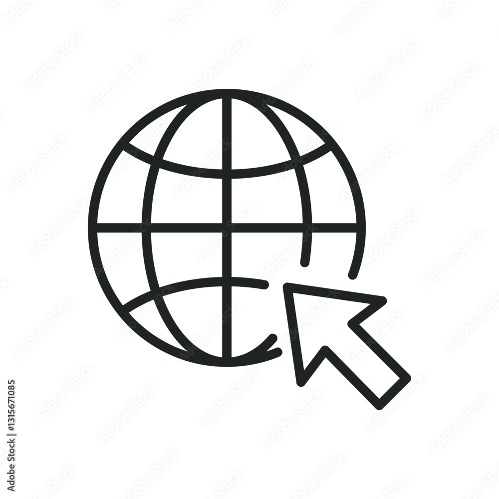 Poster globe thin line icons. editable stroke and perfect pixel on transparent background