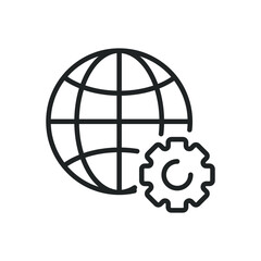 Network setup thin line icons. Editable stroke and Perfect pixel on transparent background