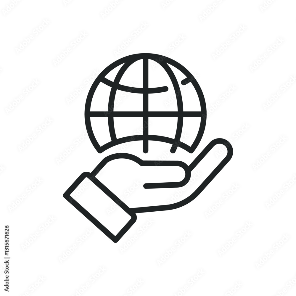 Aufkleber globe thin line icons. editable stroke and perfect pixel on transparent background