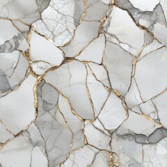 Cracked white marble with gold veins. (1)