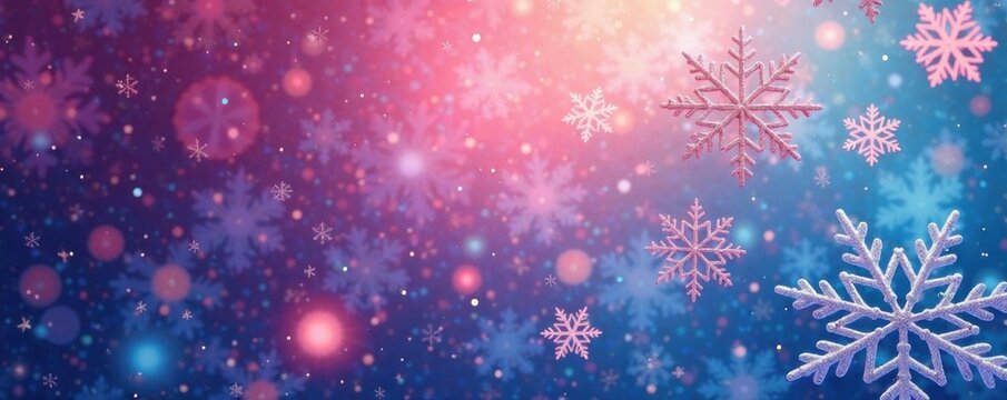 Intricate snowflake patterns in a subtle gradient background , snowflakes, winter, gradient
