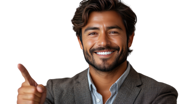Confident African American businessman smiling in casual attire with a thoughtful expression