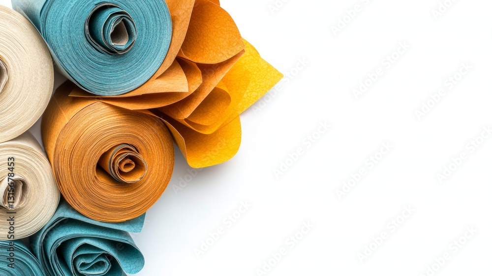 Aufkleber abstract colorful paper rolls artisan crafts texture background design element