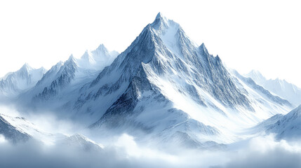 Obraz premium Snow-capped alpine peaks pierce a winter sky, a panorama of high mountain landscapes