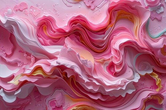 Enchanting Pink Artistic Style with Vibrant Colors and Playful Textures