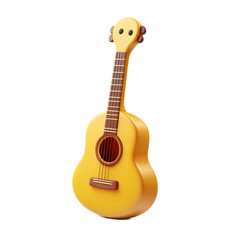 Obraz premium Vibrant 3D Rendered Cartoon Guitar Emoji Toy Instrument