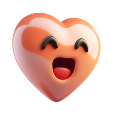 Naklejka premium Vibrant 3D Animated Smiling Heart Exclamation Emoji